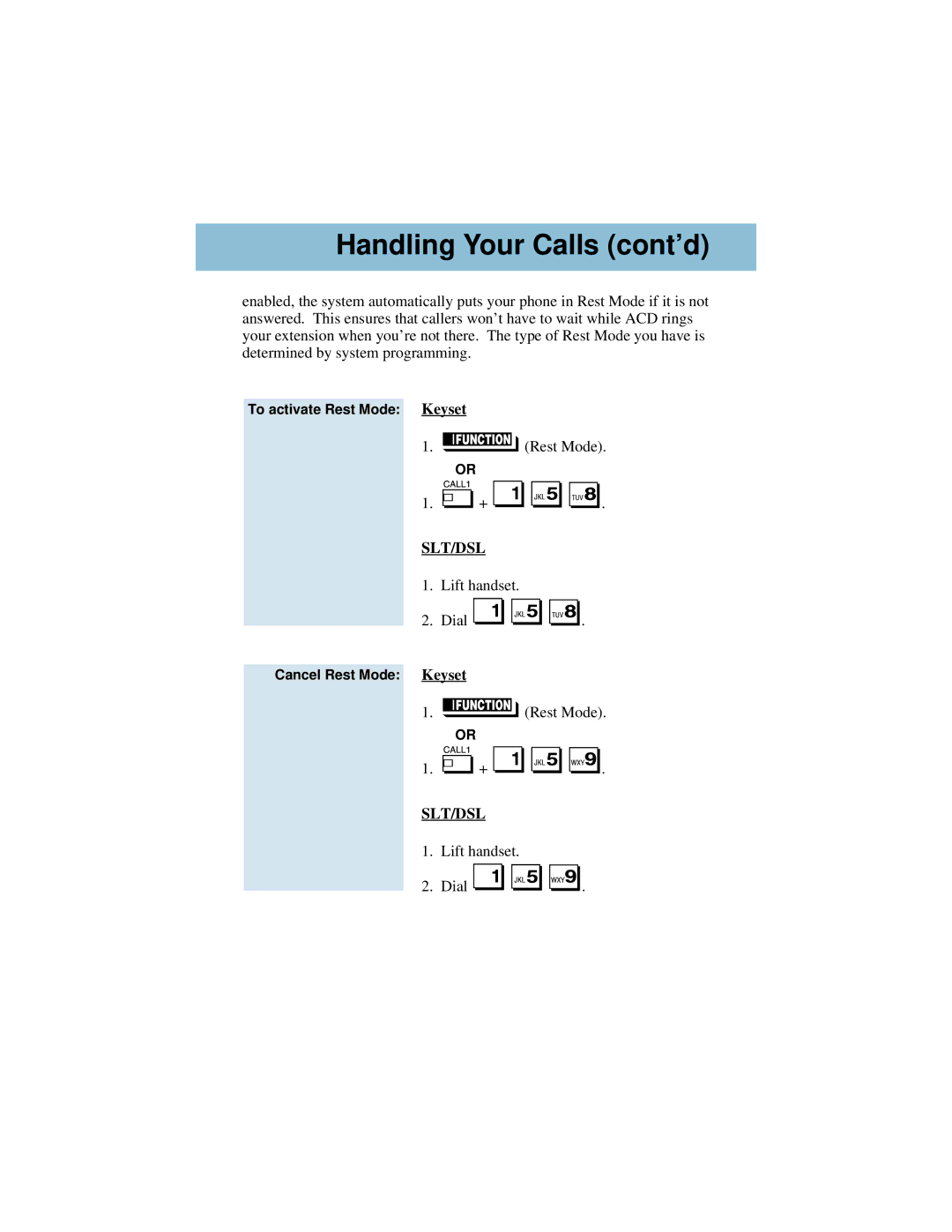 NEC i-Series manual Rest Mode 