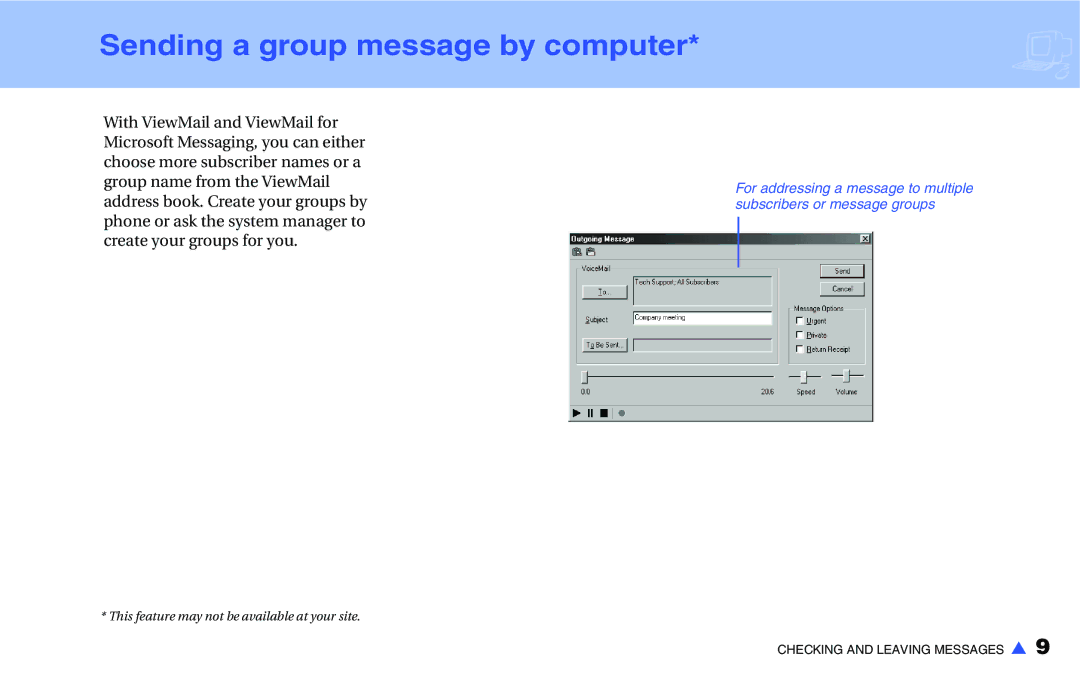 NEC IM-16 manual Sending a group message by computer 