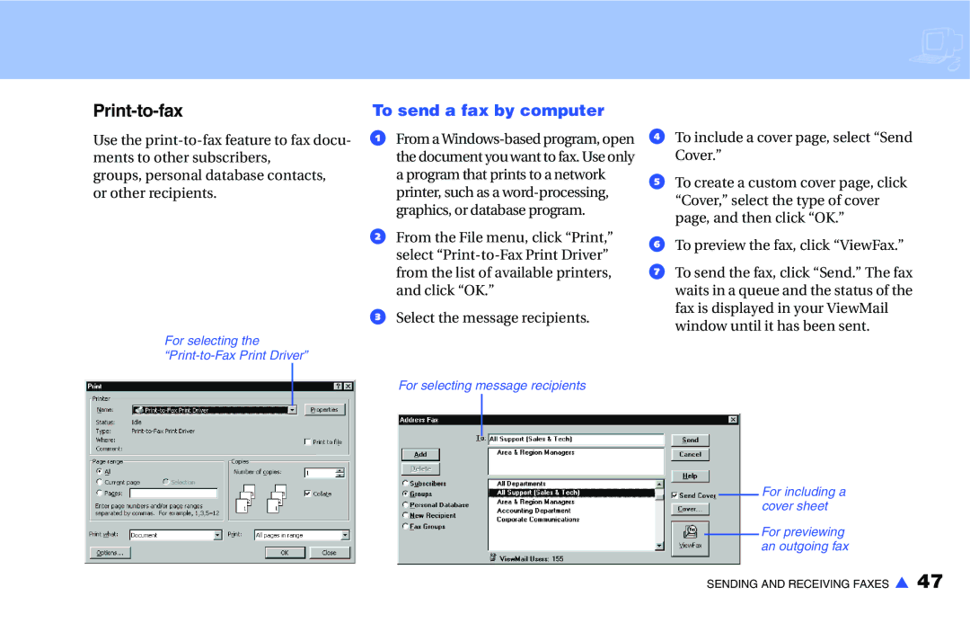 NEC IM-16 manual Print-to-fax, To send a fax by computer 