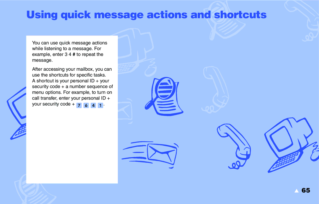 NEC IM-16 manual Using quick message actions and shortcuts 