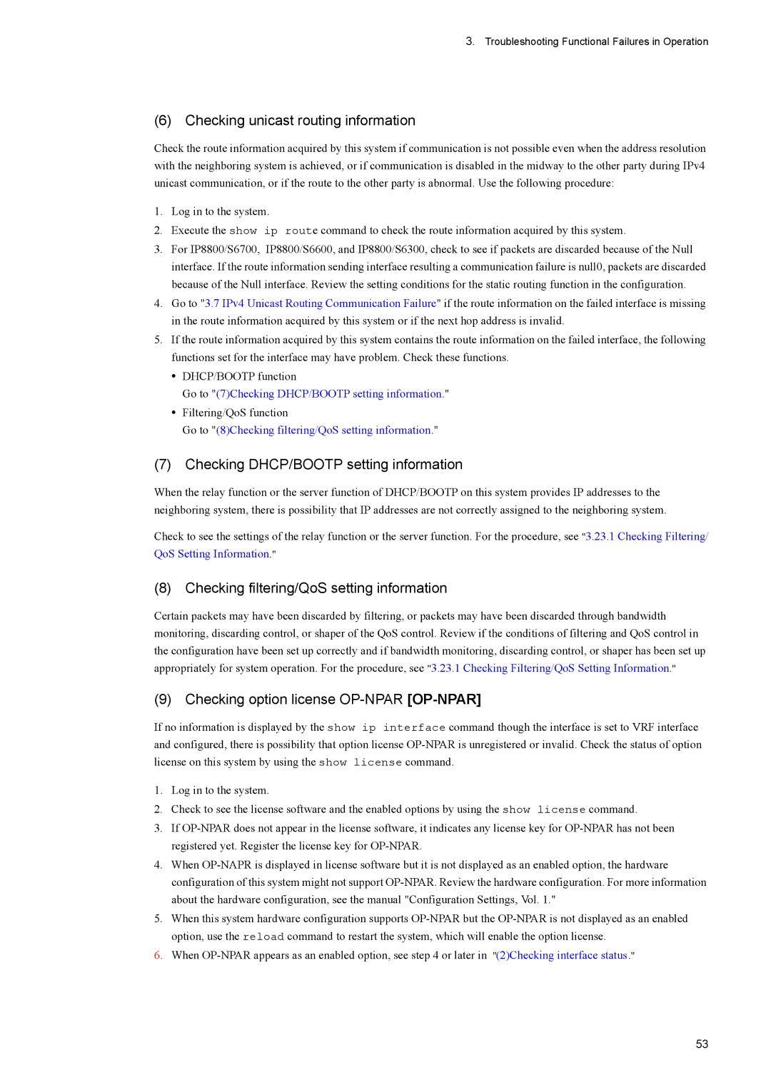 NEC IP8800/S6600, IP8800/S3600, IP8800/S2400 Checking unicast routing information, Checking DHCP/BOOTP setting information 