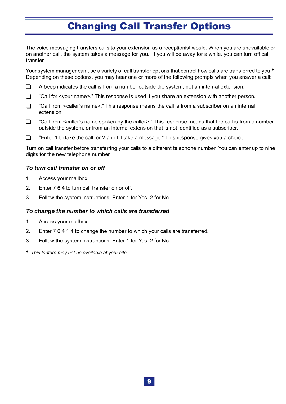 NEC IPK manual Changing Call Transfer Options, To turn call transfer on or off 