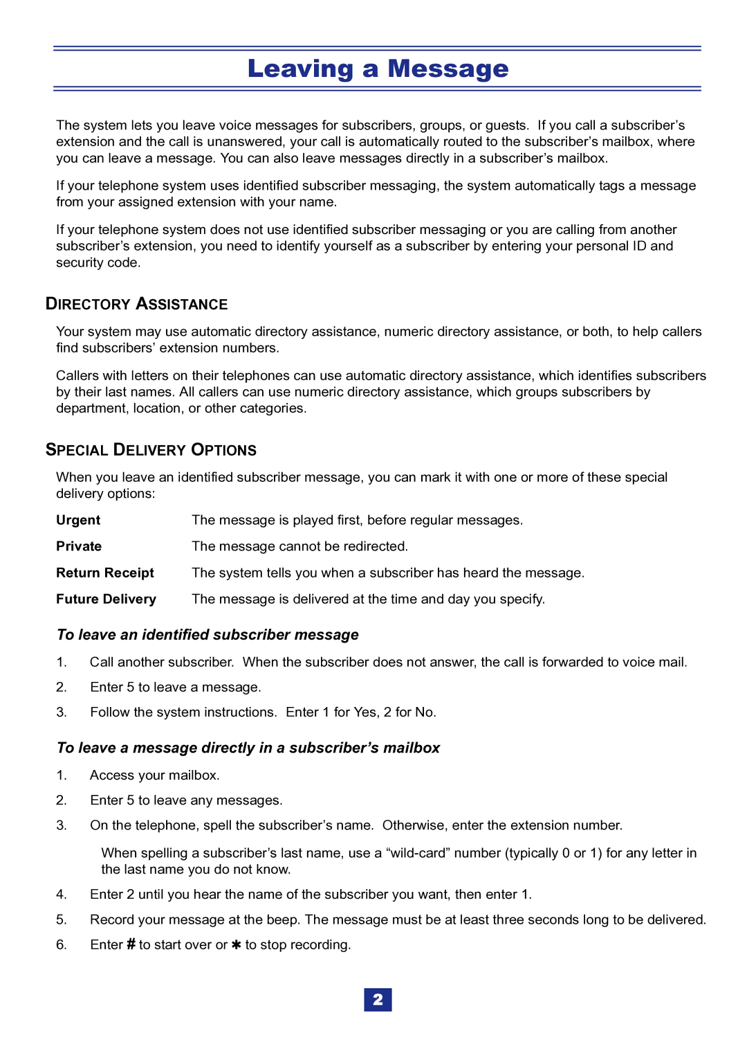 NEC IPK manual Leaving a Message, To leave an identified subscriber message 