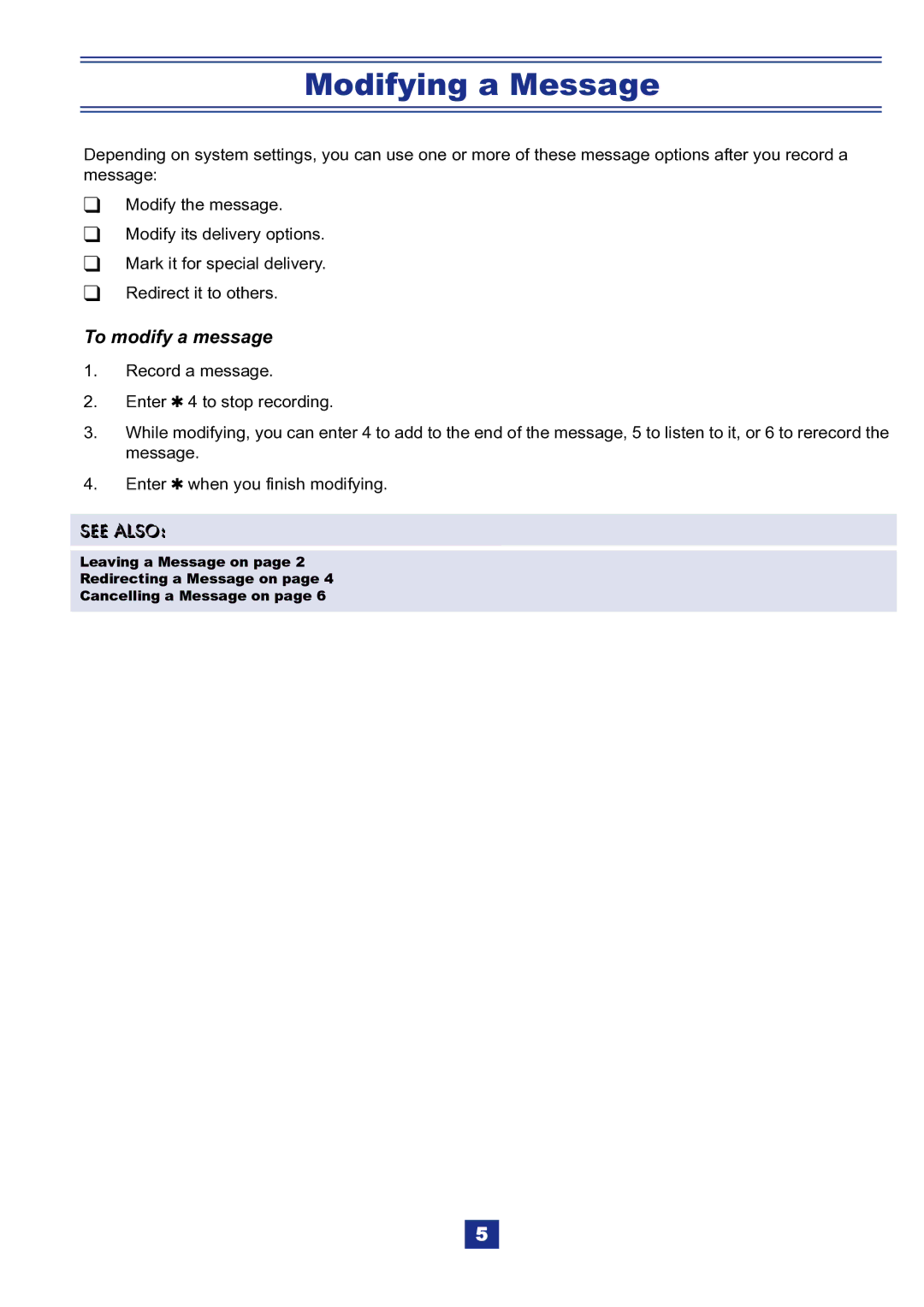 NEC IPK manual Modifying a Message, To modify a message 