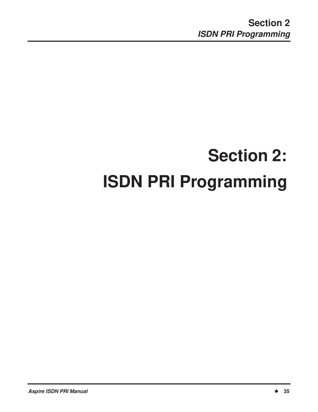 NEC ISDN-PRI manual Section Isdn PRI Programming 