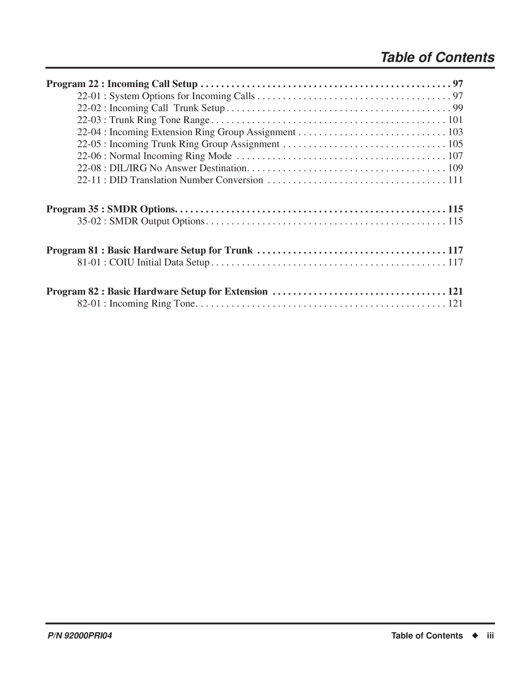 NEC ISDN-PRI manual Program 35 Smdr Options 