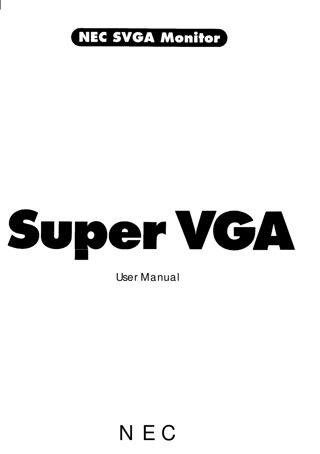 NEC JC-1431VMB user manual Sumer VGA 