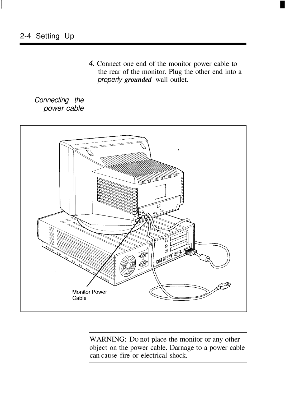 NEC JC-1431VMB user manual Connecting the power cable 