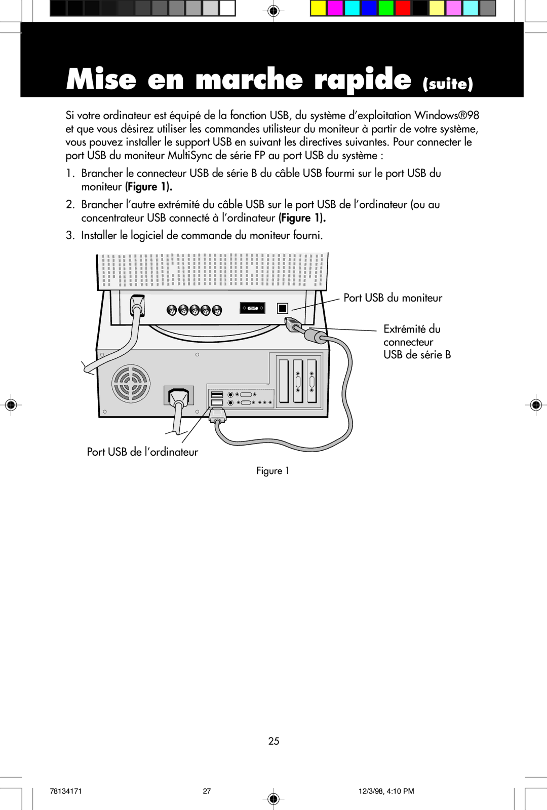 NEC JC-1946UMW, JC-2241UMW user manual Port USB de l’ordinateur 