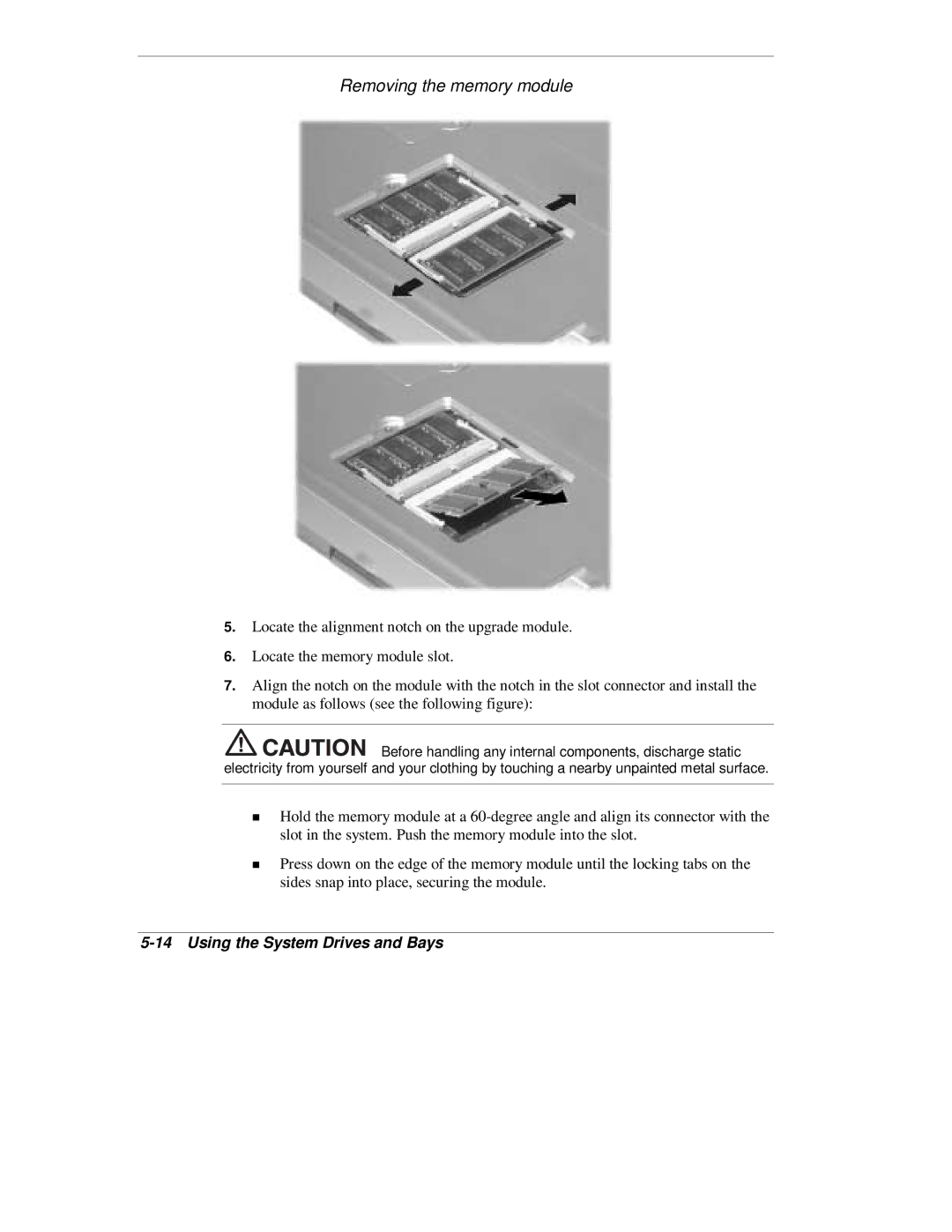 NEC L320 manual Removing the memory module 