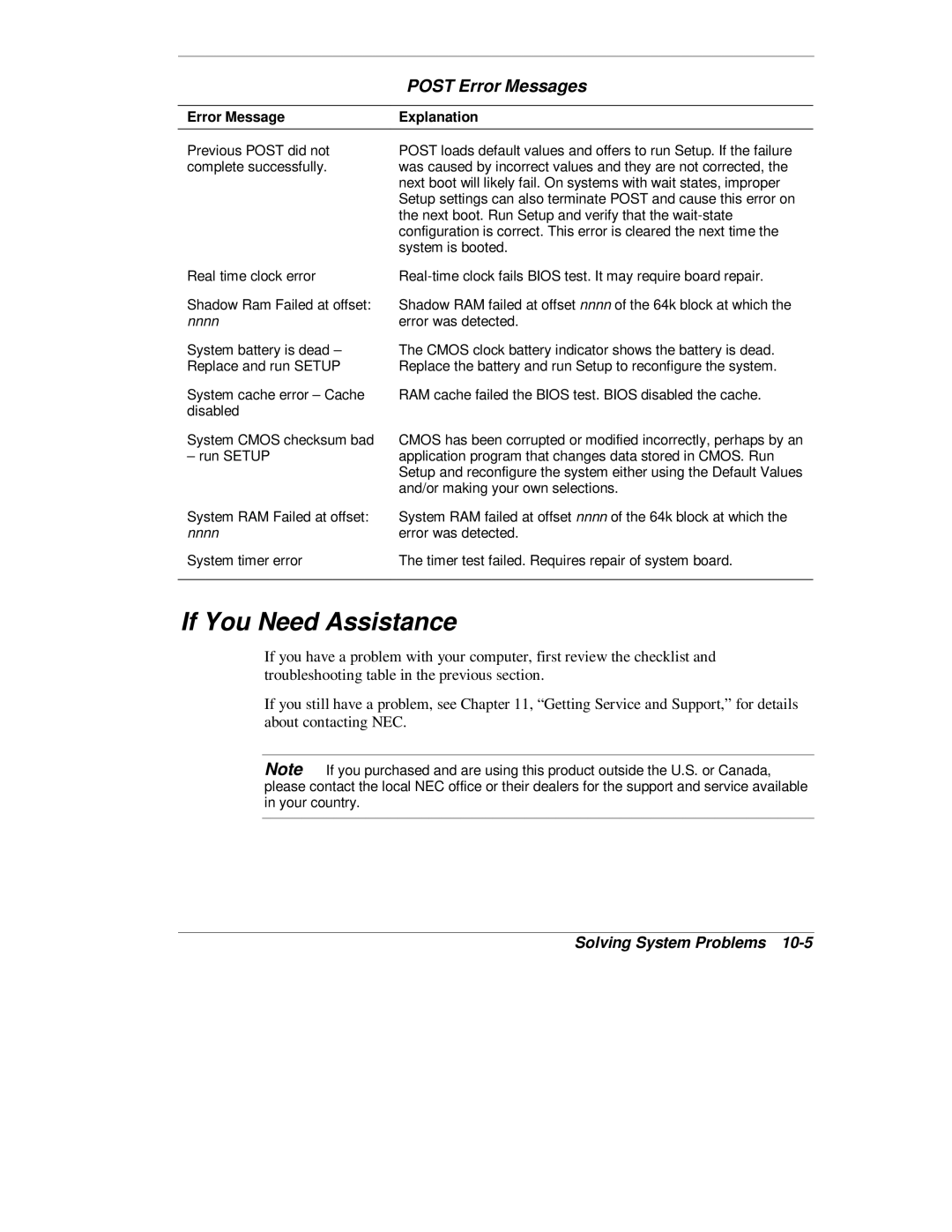 NEC L320 manual If You Need Assistance 