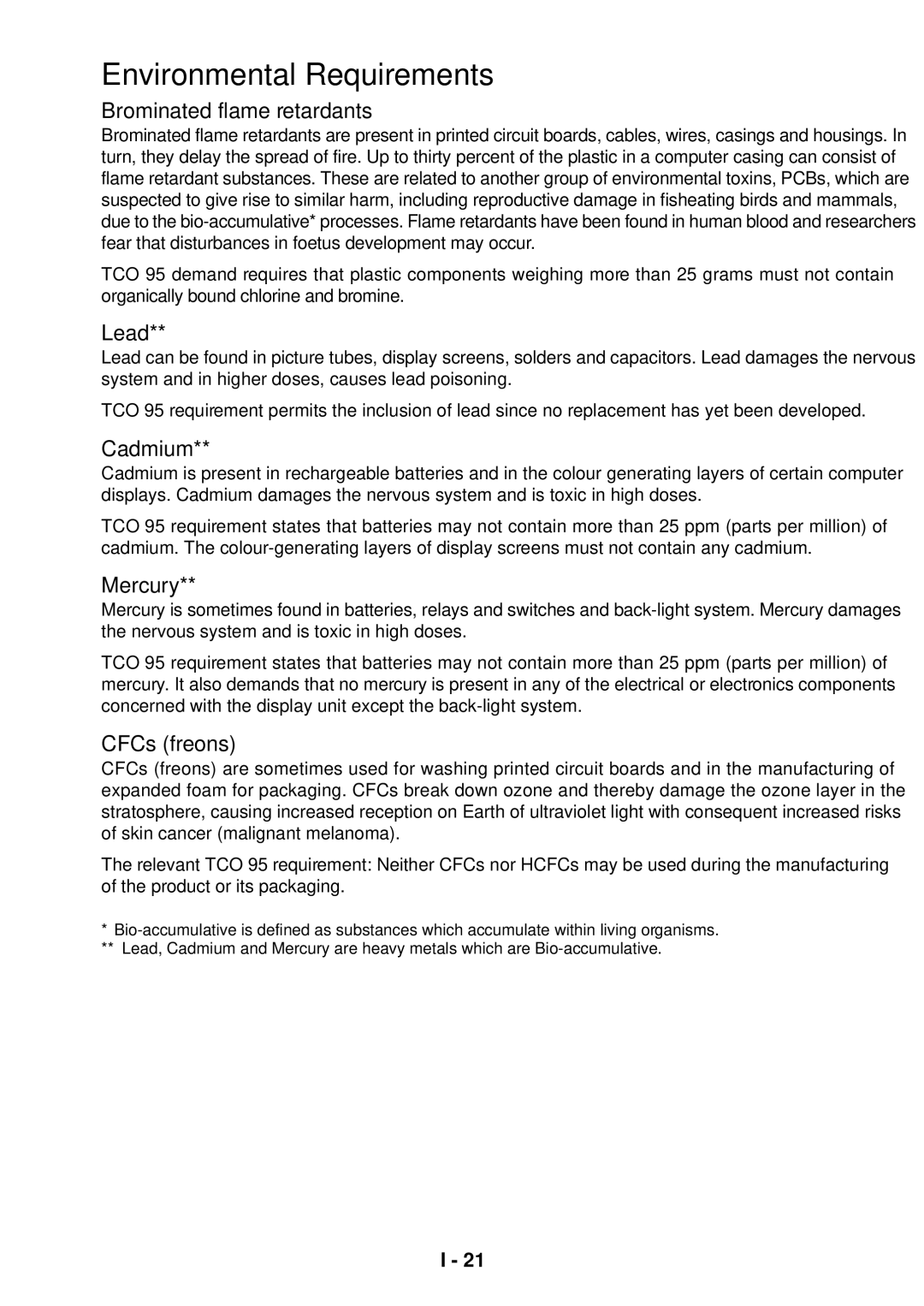 NEC LA-1524HMW manual Environmental Requirements 