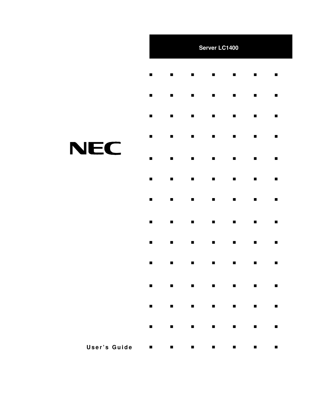 NEC manual Server LC1400 