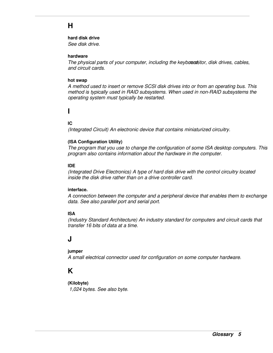 NEC LC1400 manual Bytes. See also byte 