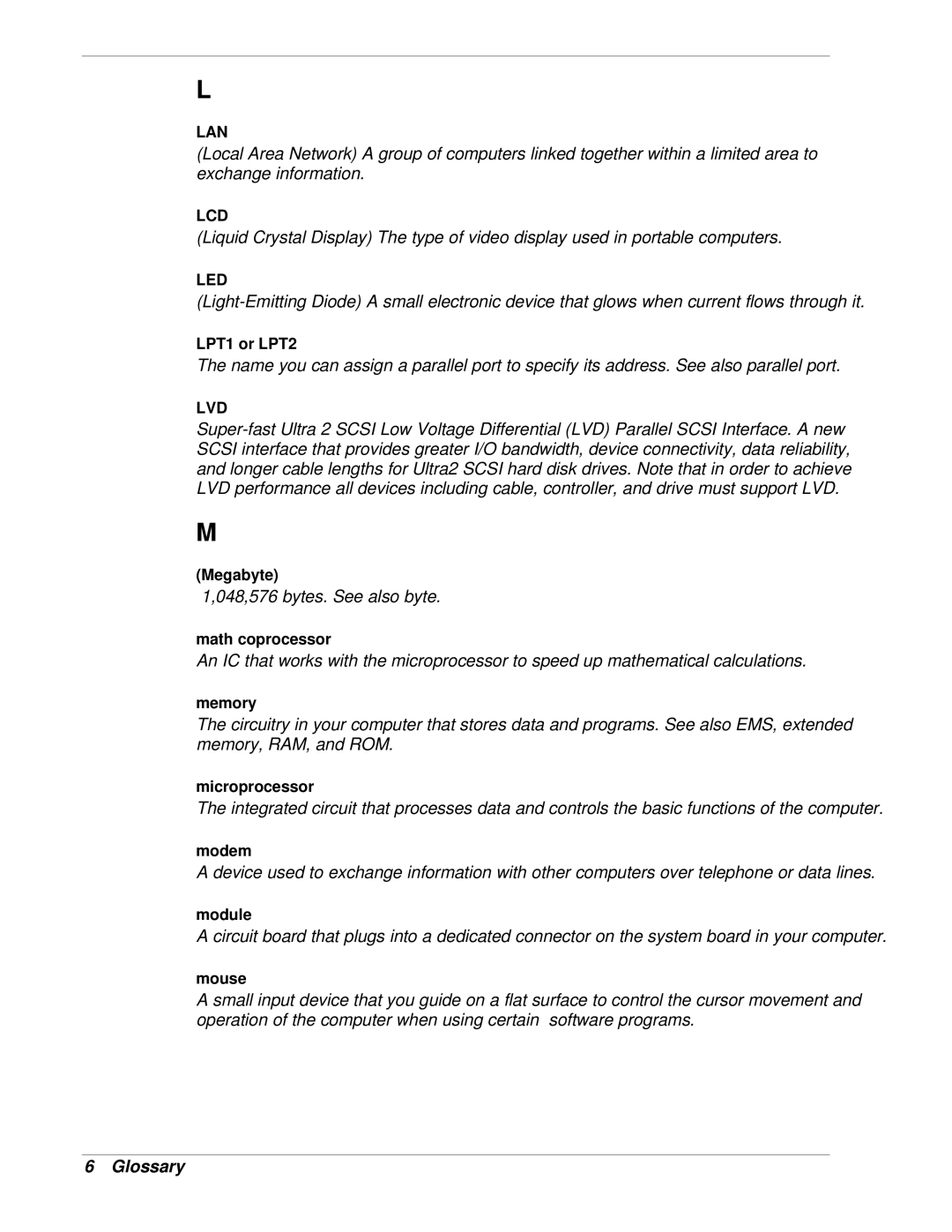 NEC LC1400 manual 048,576 bytes. See also byte 