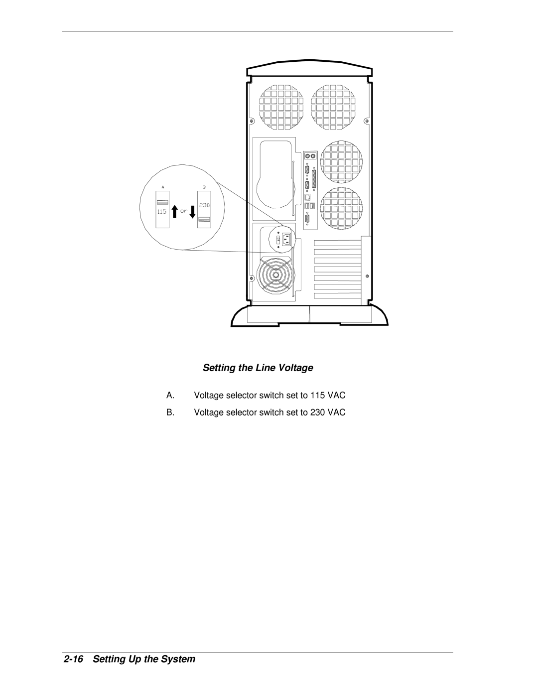 NEC LC1400 manual Setting the Line Voltage 