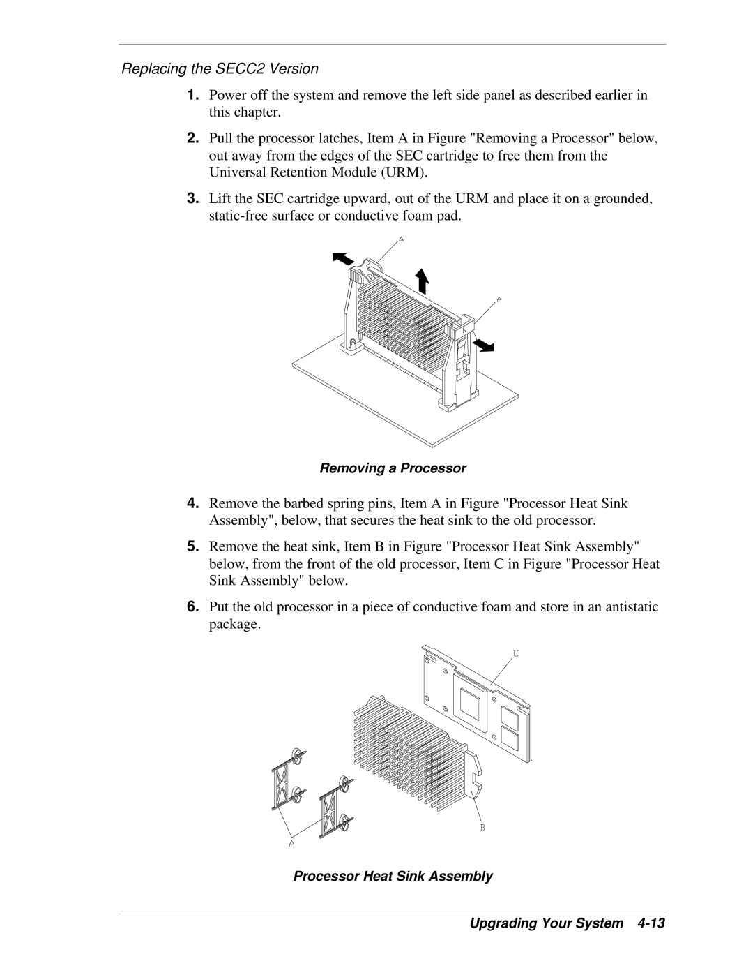 NEC LC1400 manual Replacing the SECC2 Version 