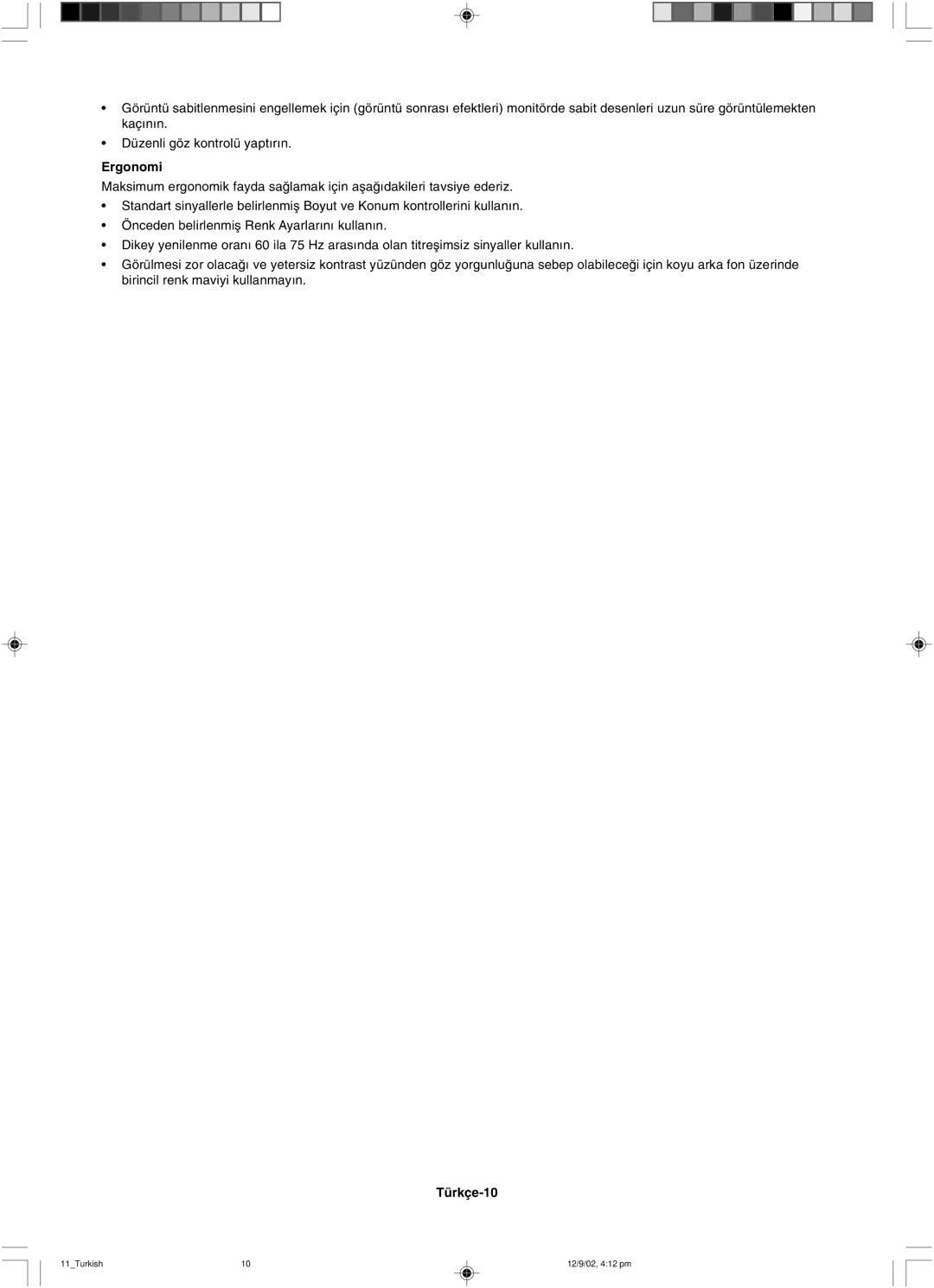 NEC LCD1501 user manual Türkçe-10 