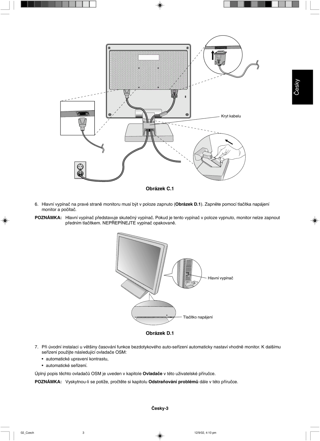 NEC LCD1501 user manual Obrázek C.1 