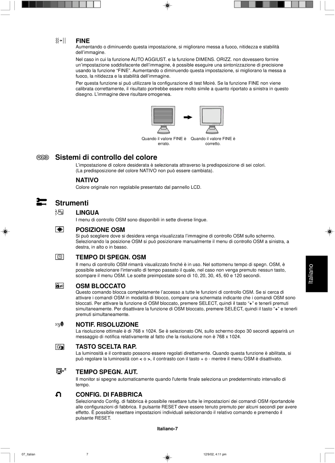 NEC LCD1501 user manual Sistemi di controllo del colore, Strumenti 