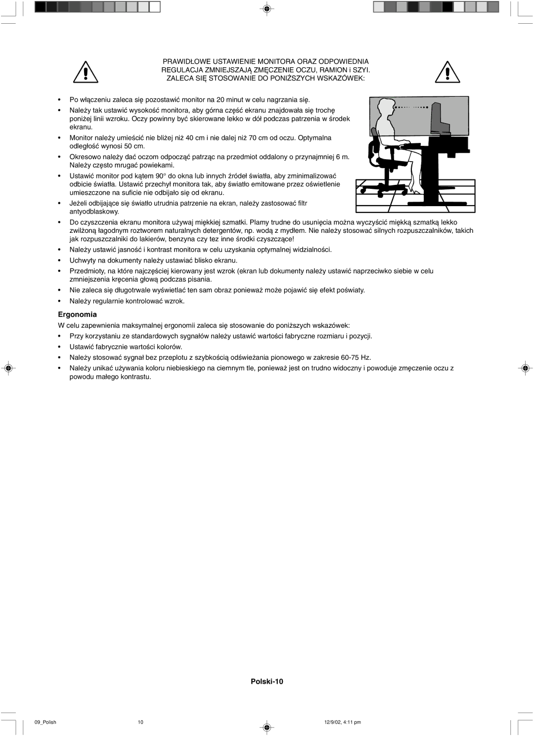 NEC LCD1501 user manual Polski-10 