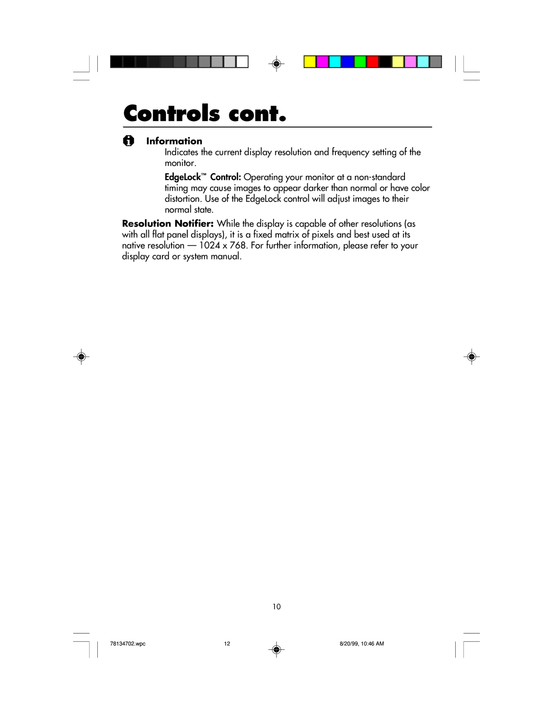 NEC LCD1510+ user manual Information 