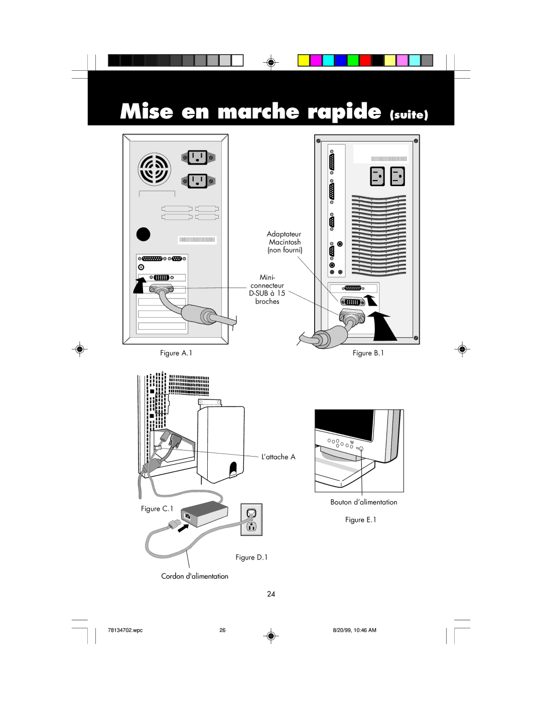 NEC LCD1510+ user manual Mise en marche rapide suite 