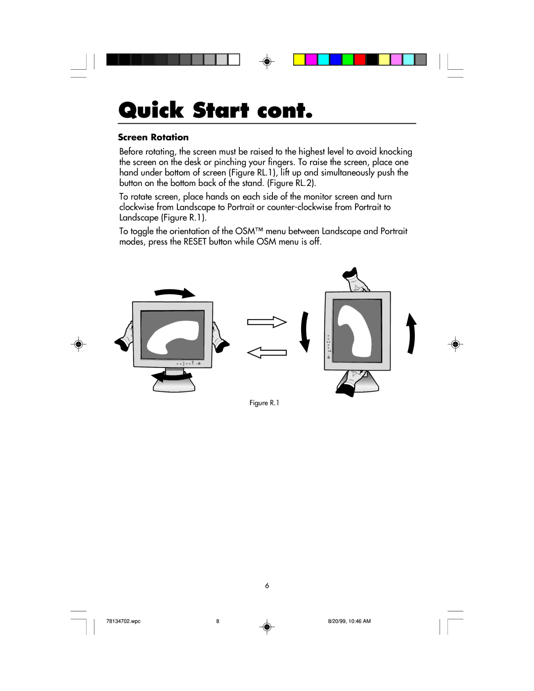 NEC LCD1510+ user manual Screen Rotation, Figure R.1 