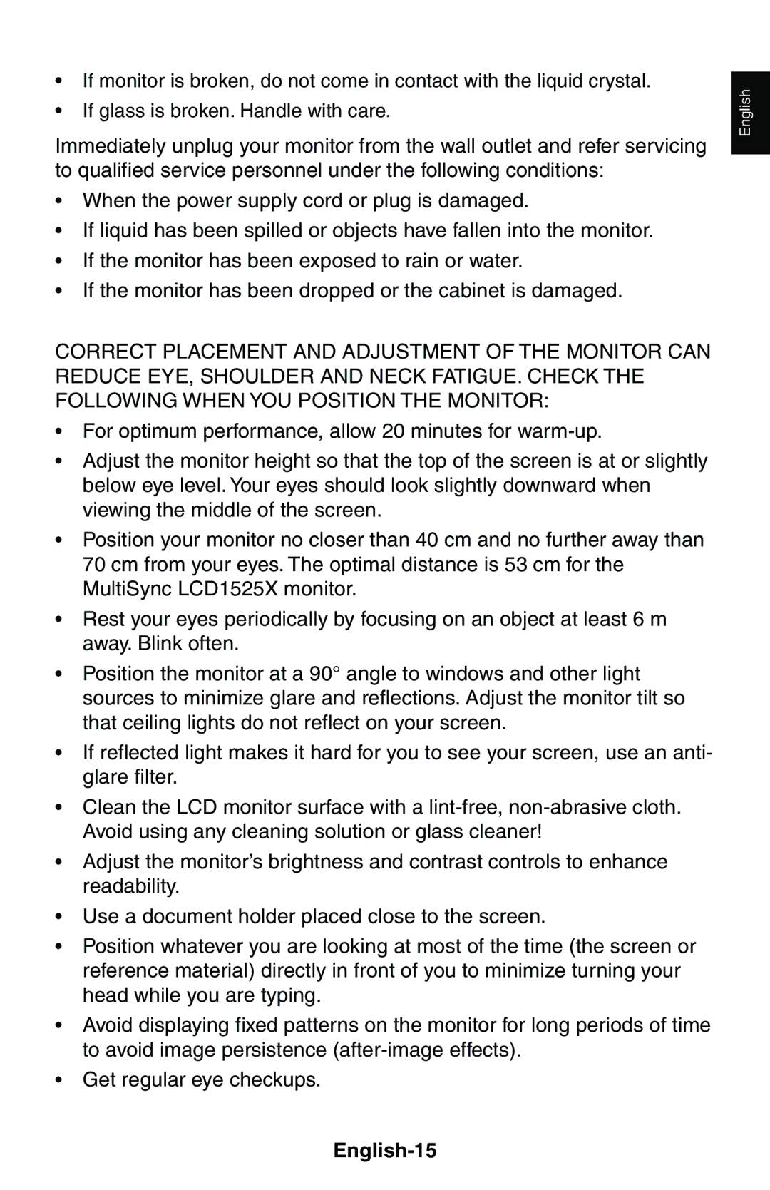 NEC LCD1525X user manual English-15 