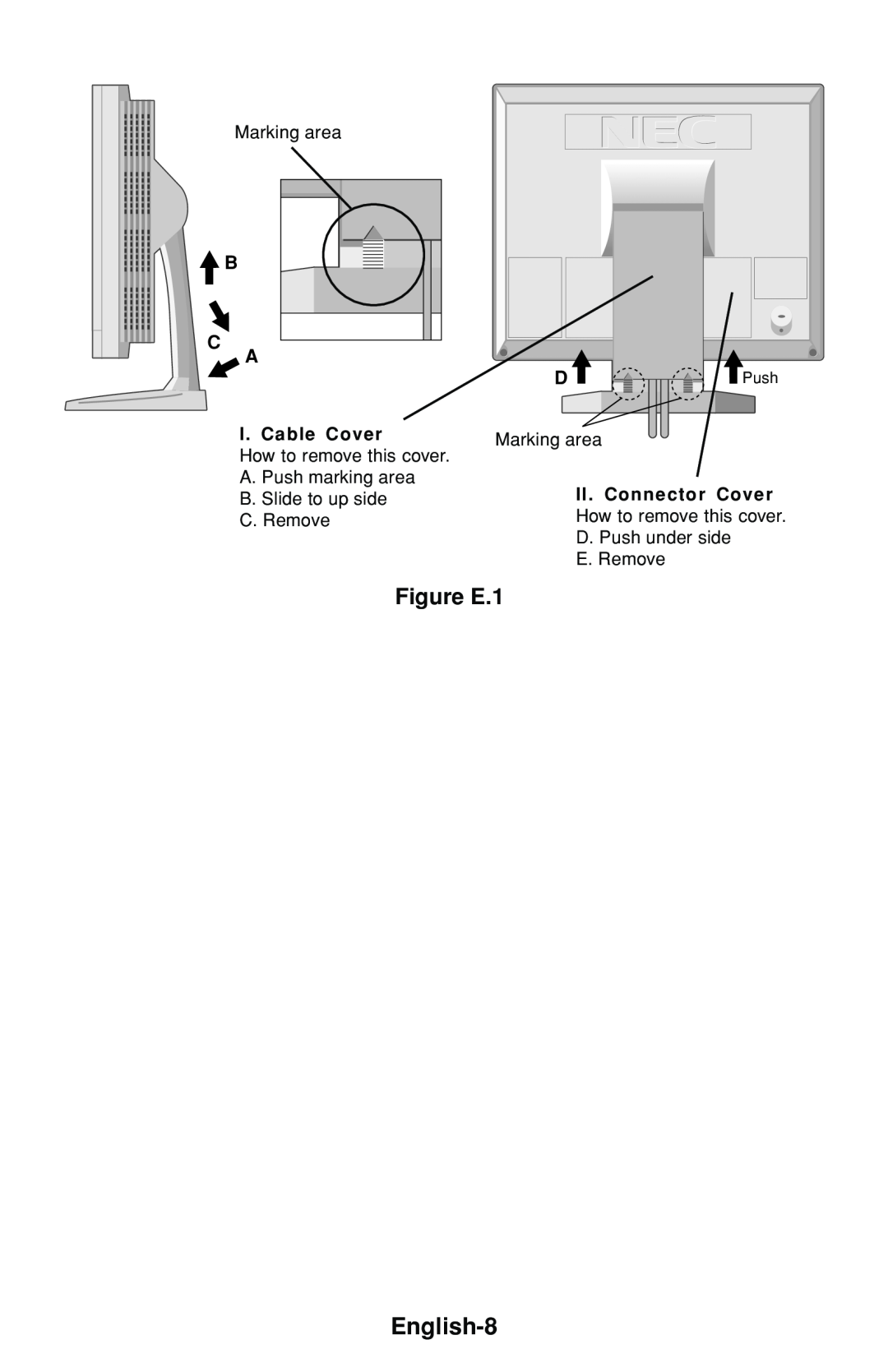 NEC LCD1530V user manual English-8, Figure E.1 