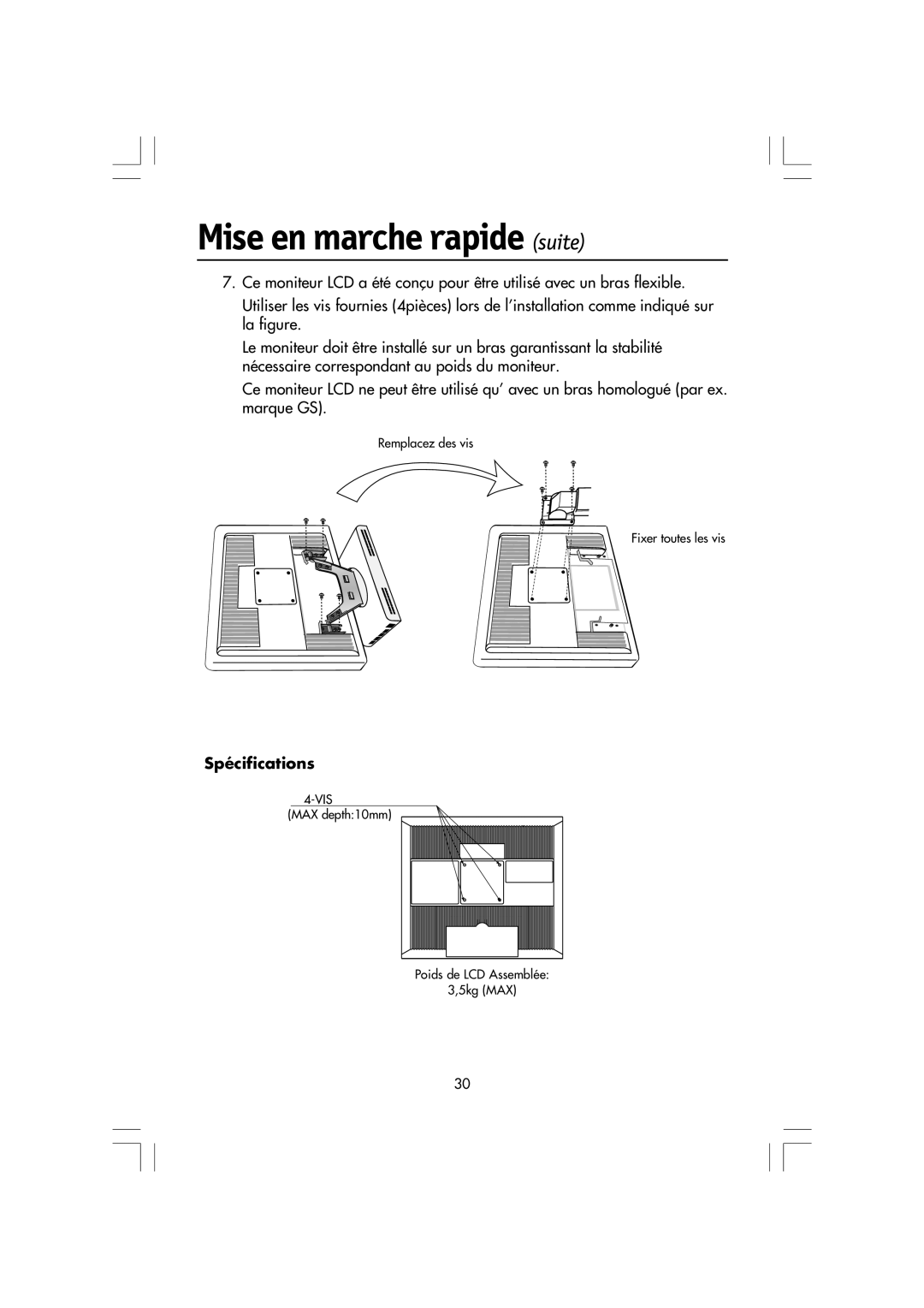 NEC LCD1550M, LA-15R03-BK manual Spécifications 