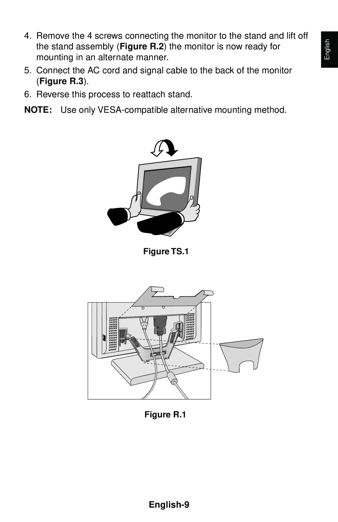 NEC LCD1550V user manual English-9, Figure TS.1 