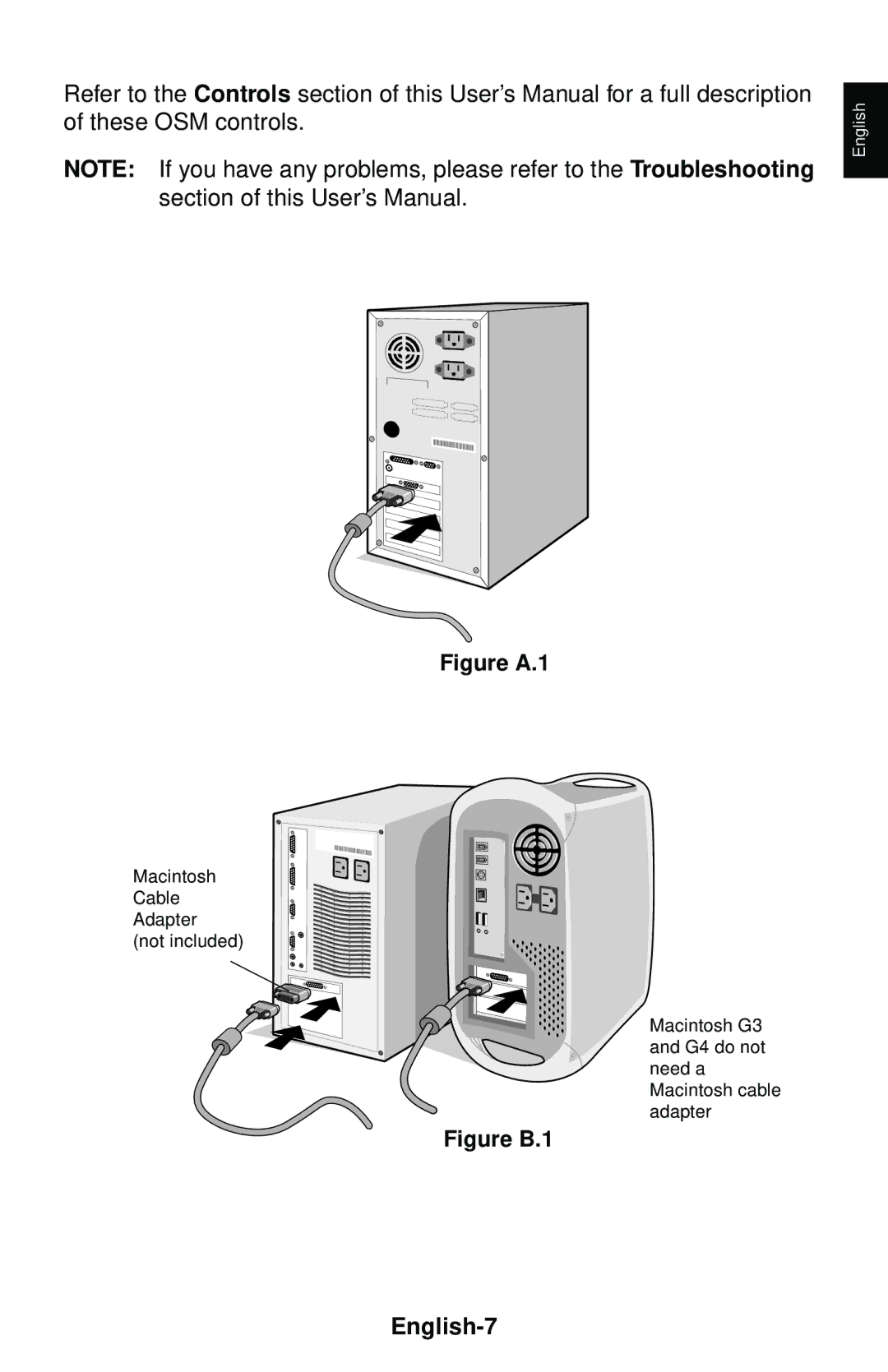 NEC LCD1550V user manual English-7, Figure A.1 