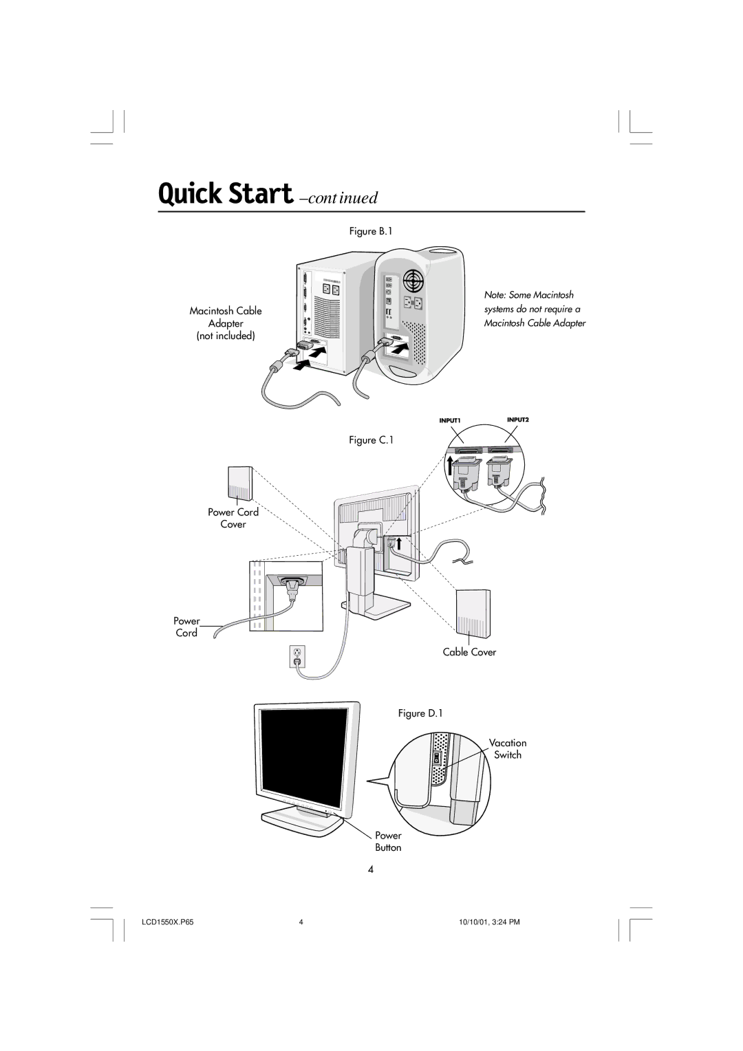 NEC LCD1550X manual Figure B.1 