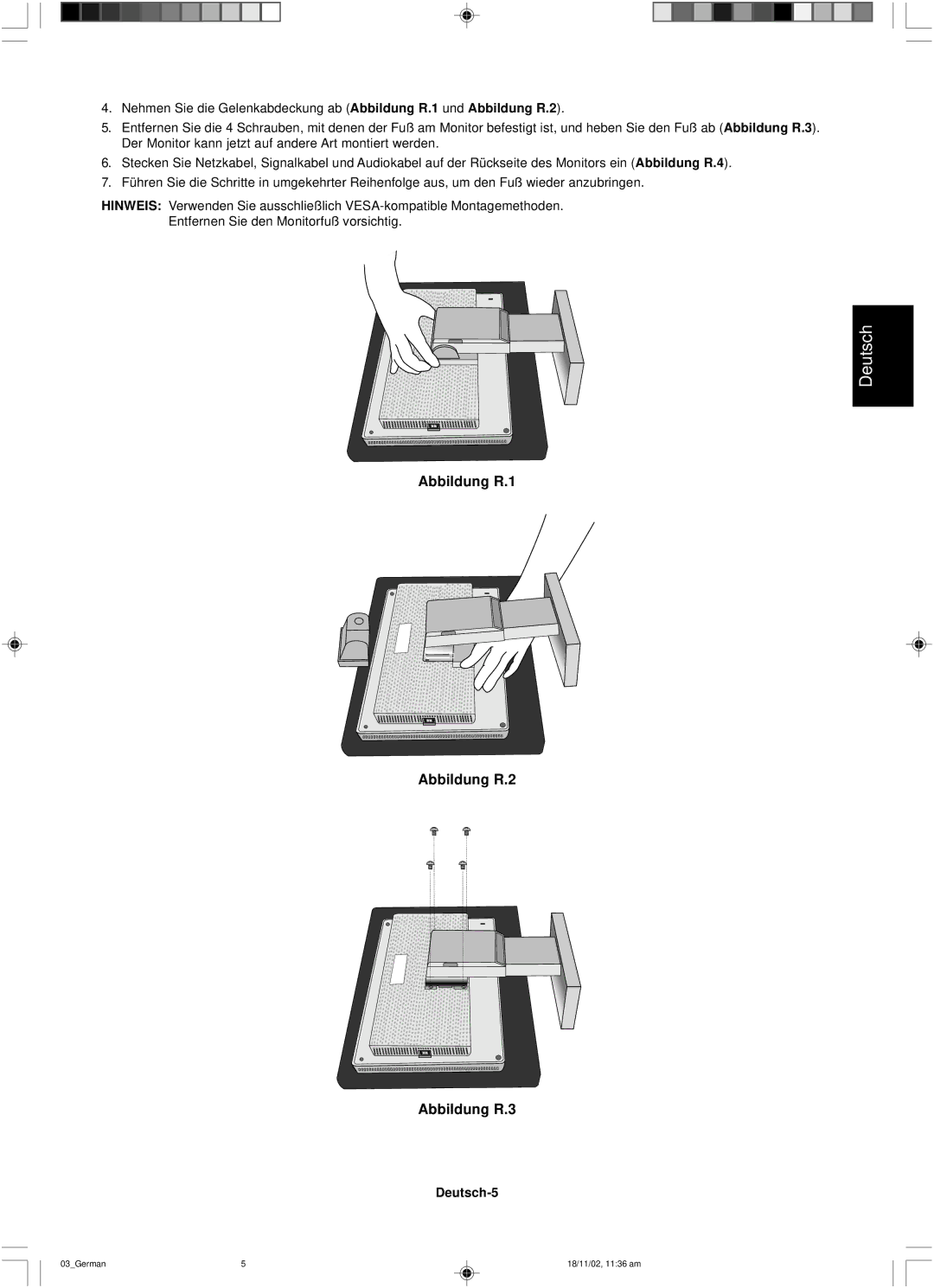 NEC LCD1560NX user manual Deutsch-5 