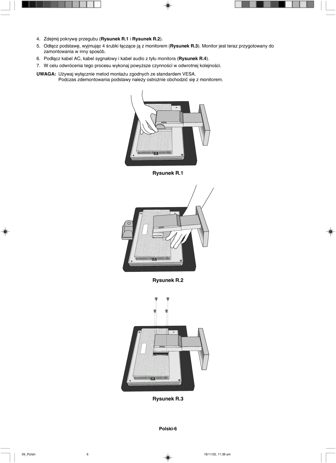 NEC LCD1560NX user manual Rysunek R.1 Rysunek R.2 Rysunek R.3 