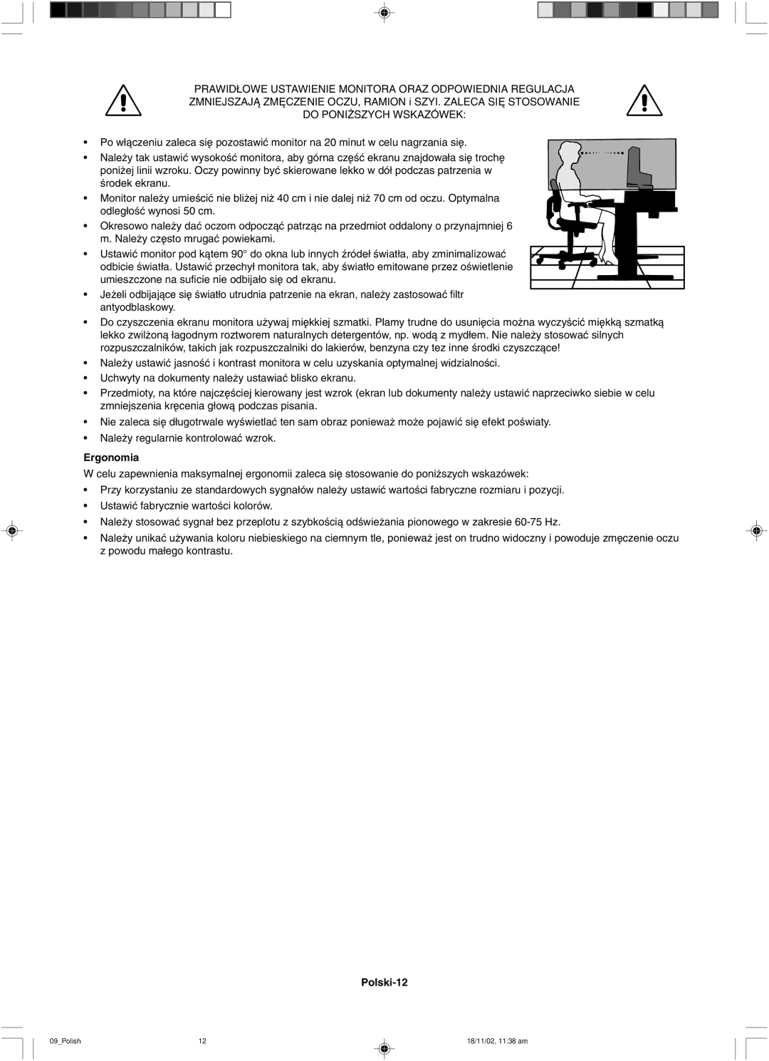 NEC LCD1560NX user manual Polski-12 