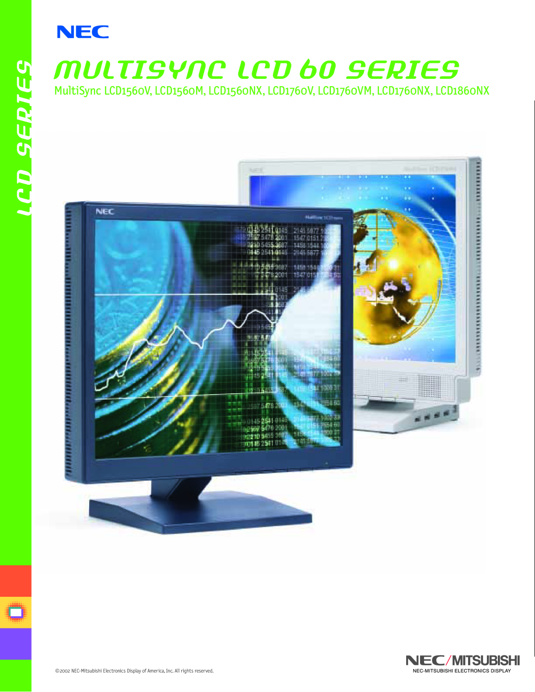 NEC LCD1560V manual MultiSync LCD 60 Series, LCD series 