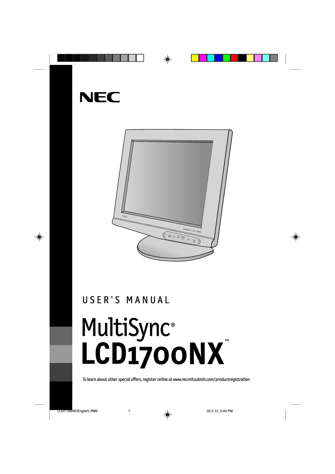 NEC LCD1700NX manual 