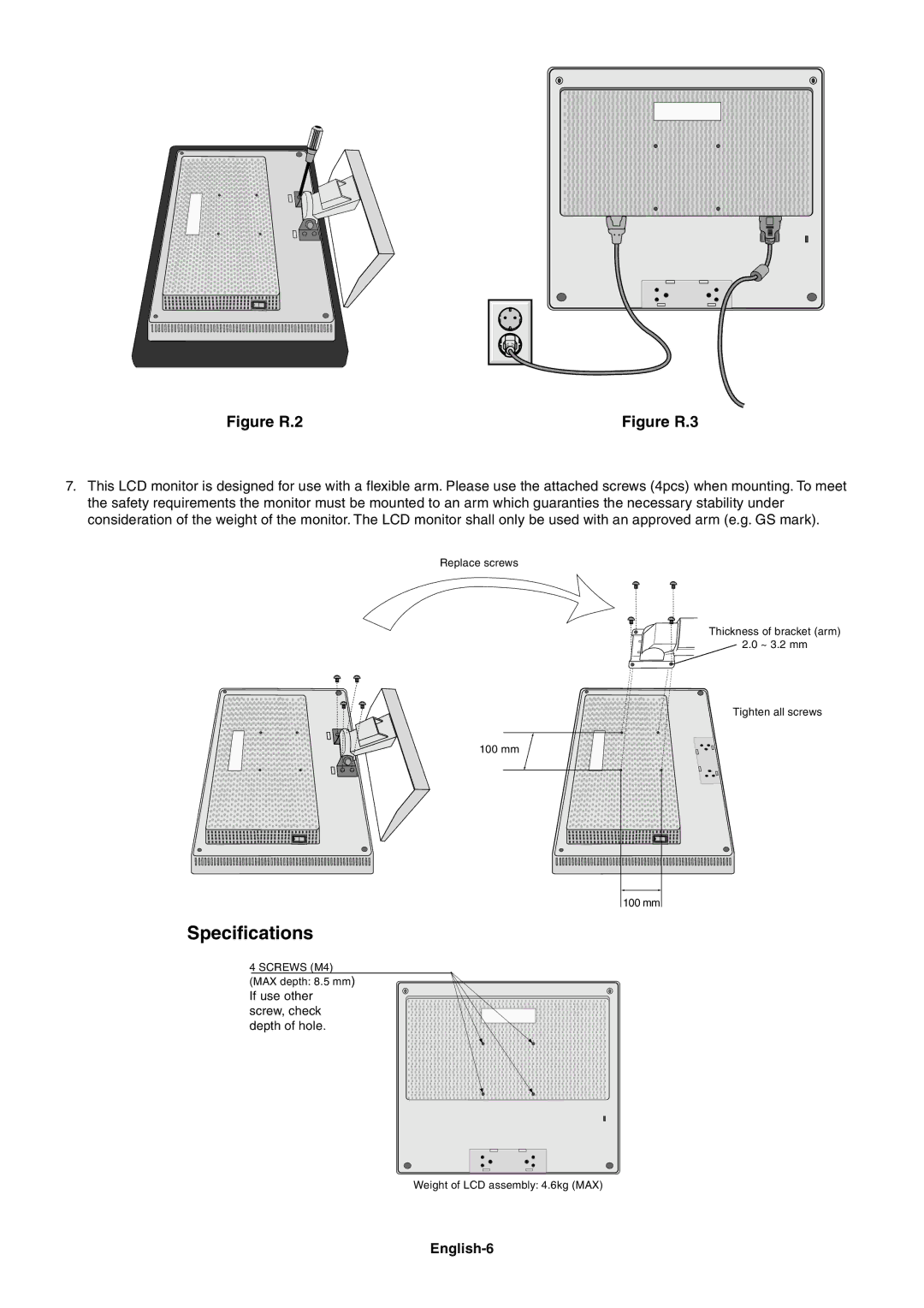 NEC LCD1701 user manual Specifications, English-6 