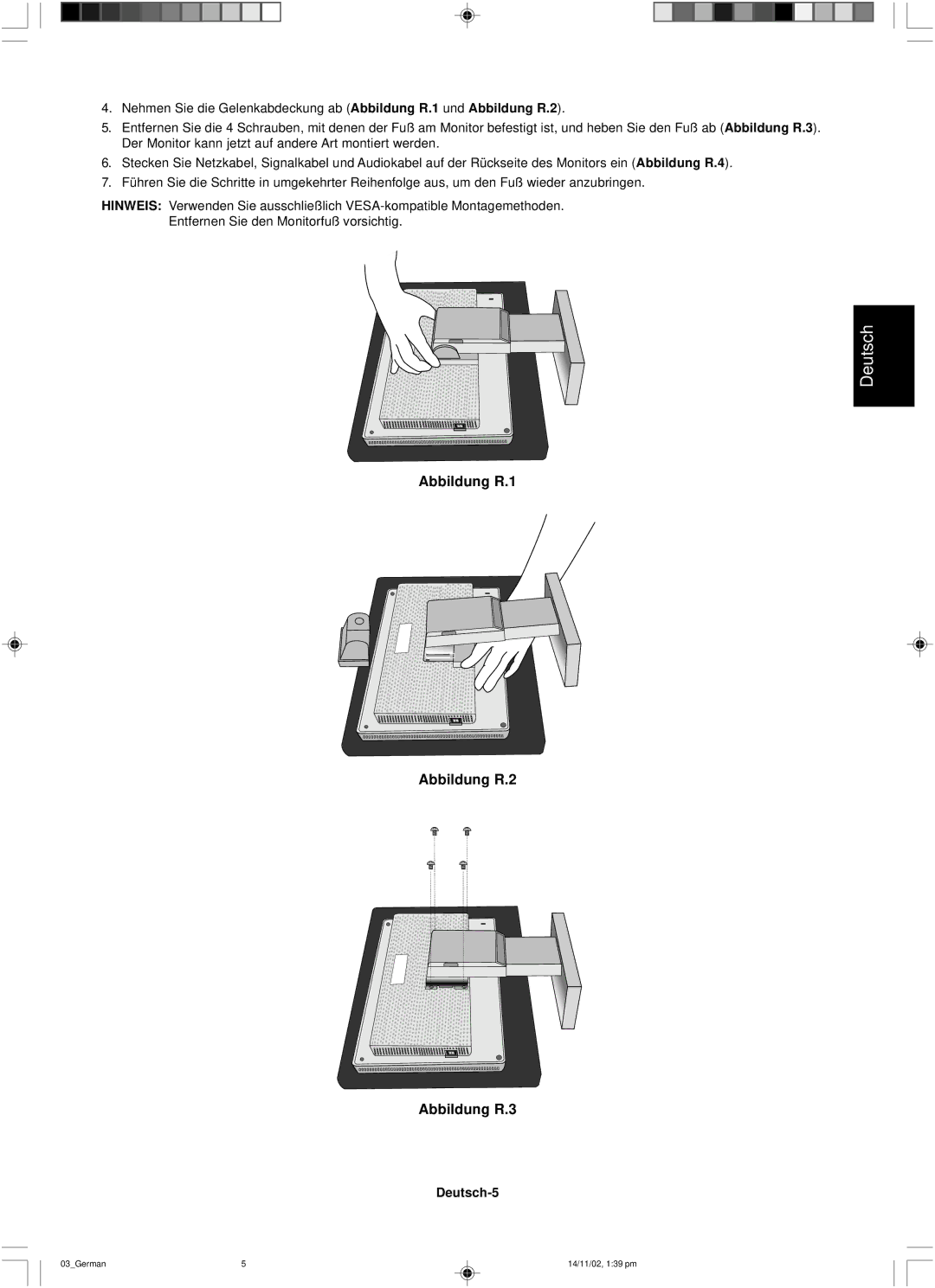 NEC LCD1760NX user manual Deutsch-5 