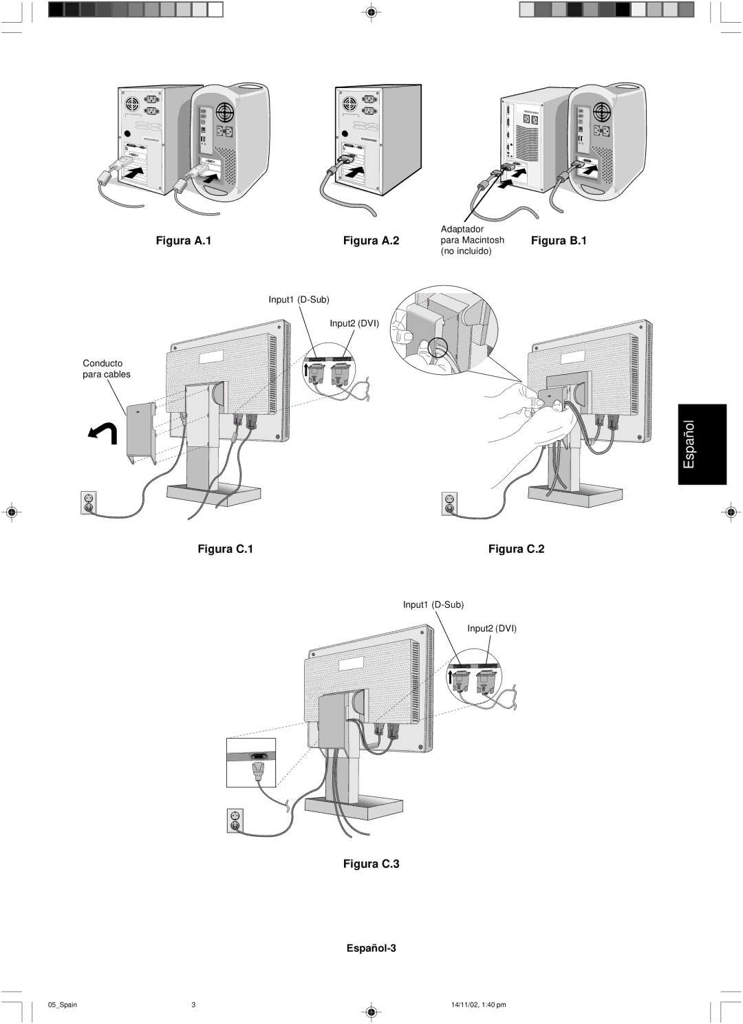 NEC LCD1760NX user manual Figura A.1, Español-3 