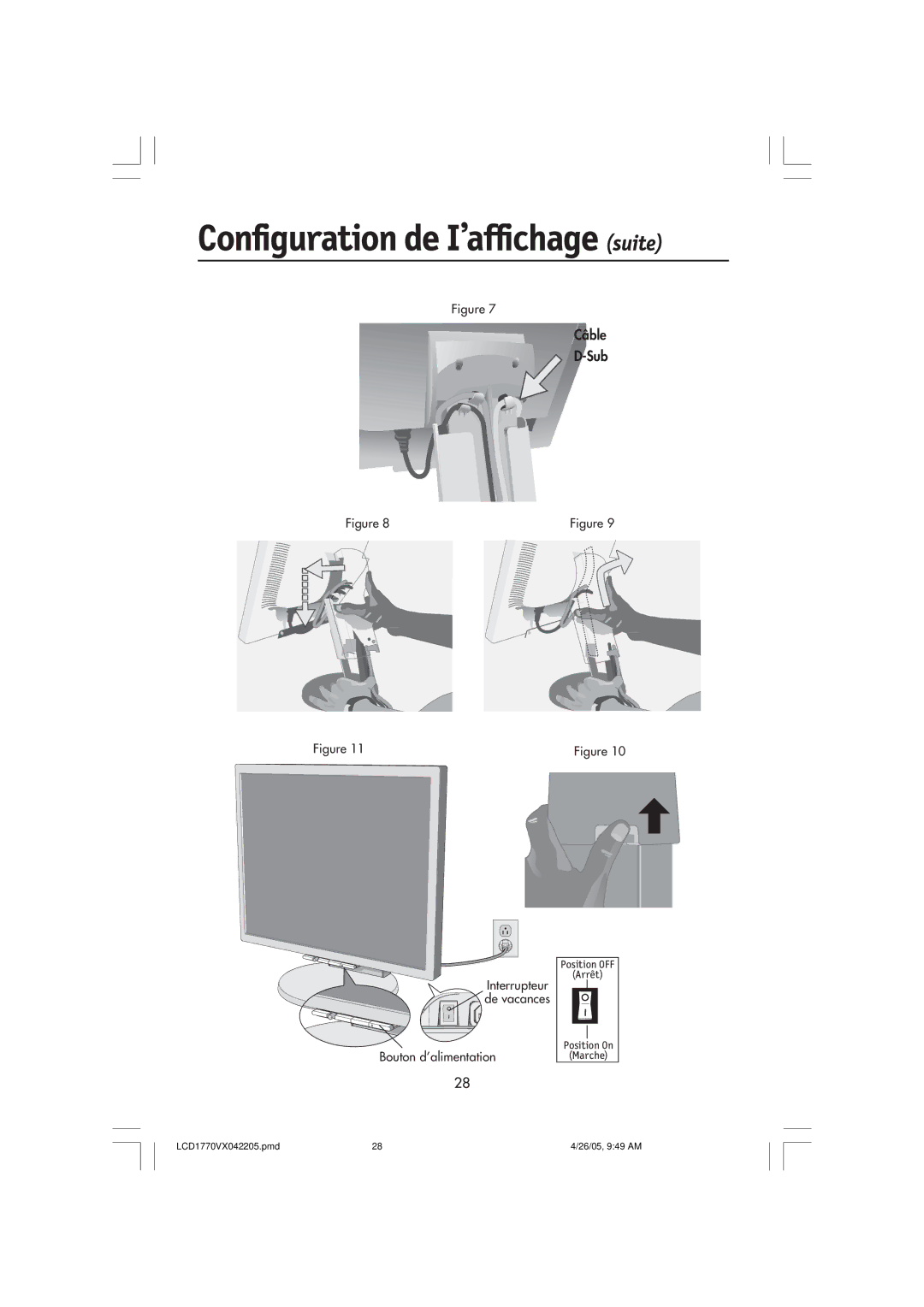 NEC LCD1770VX user manual Câble Sub 