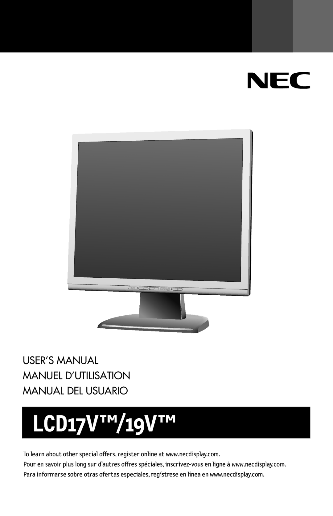 NEC user manual LCD17V/19V 