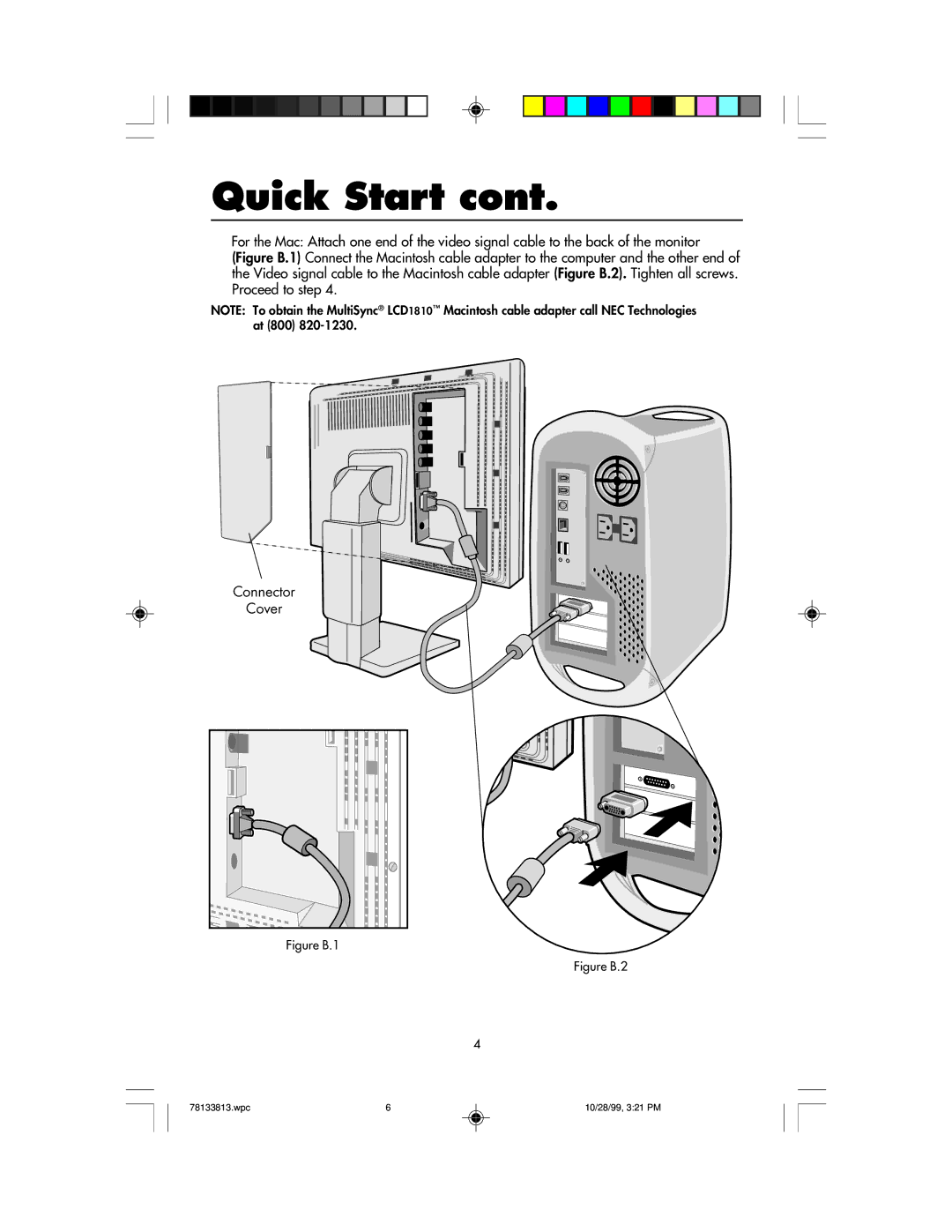 NEC LCD1810 user manual Figure B.1 