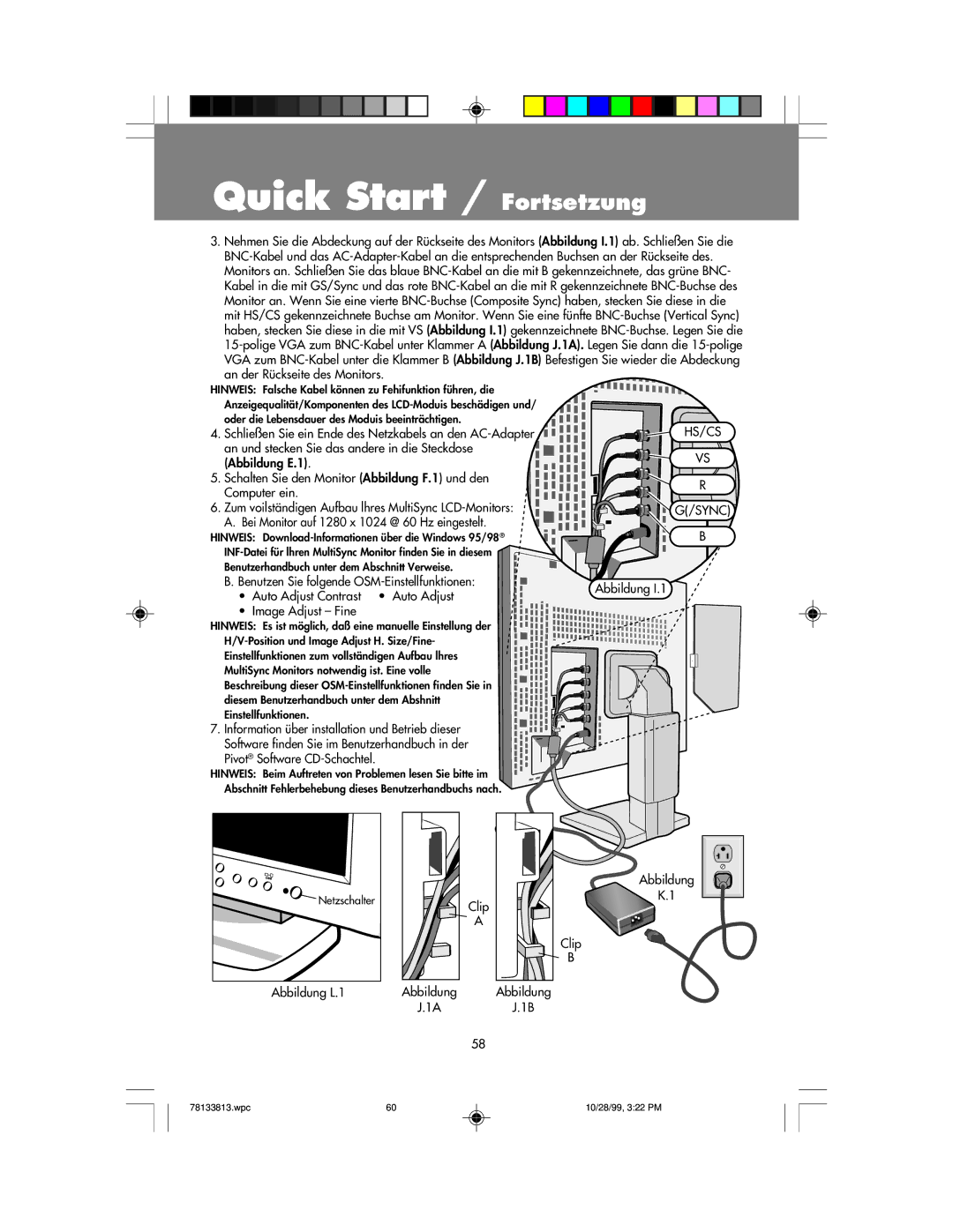 NEC LCD1810 user manual Abbildung L.1 Clip Abbildung Abbildung 1AJ.1B 