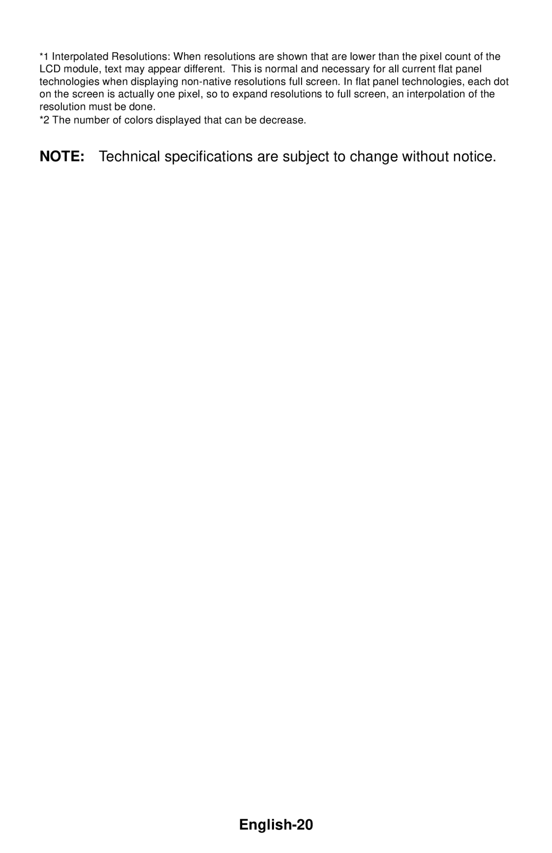 NEC LCD1830 user manual English-20 