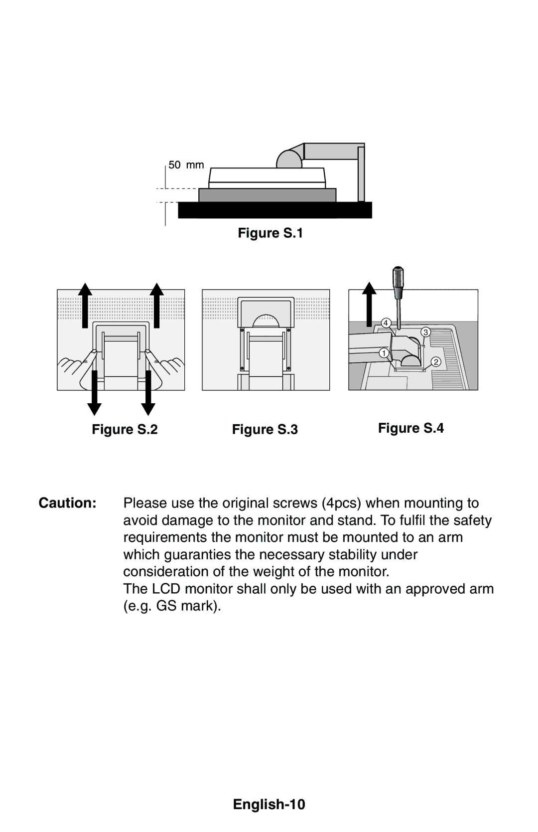 NEC LCD1850E user manual English-10, Figure S.1 