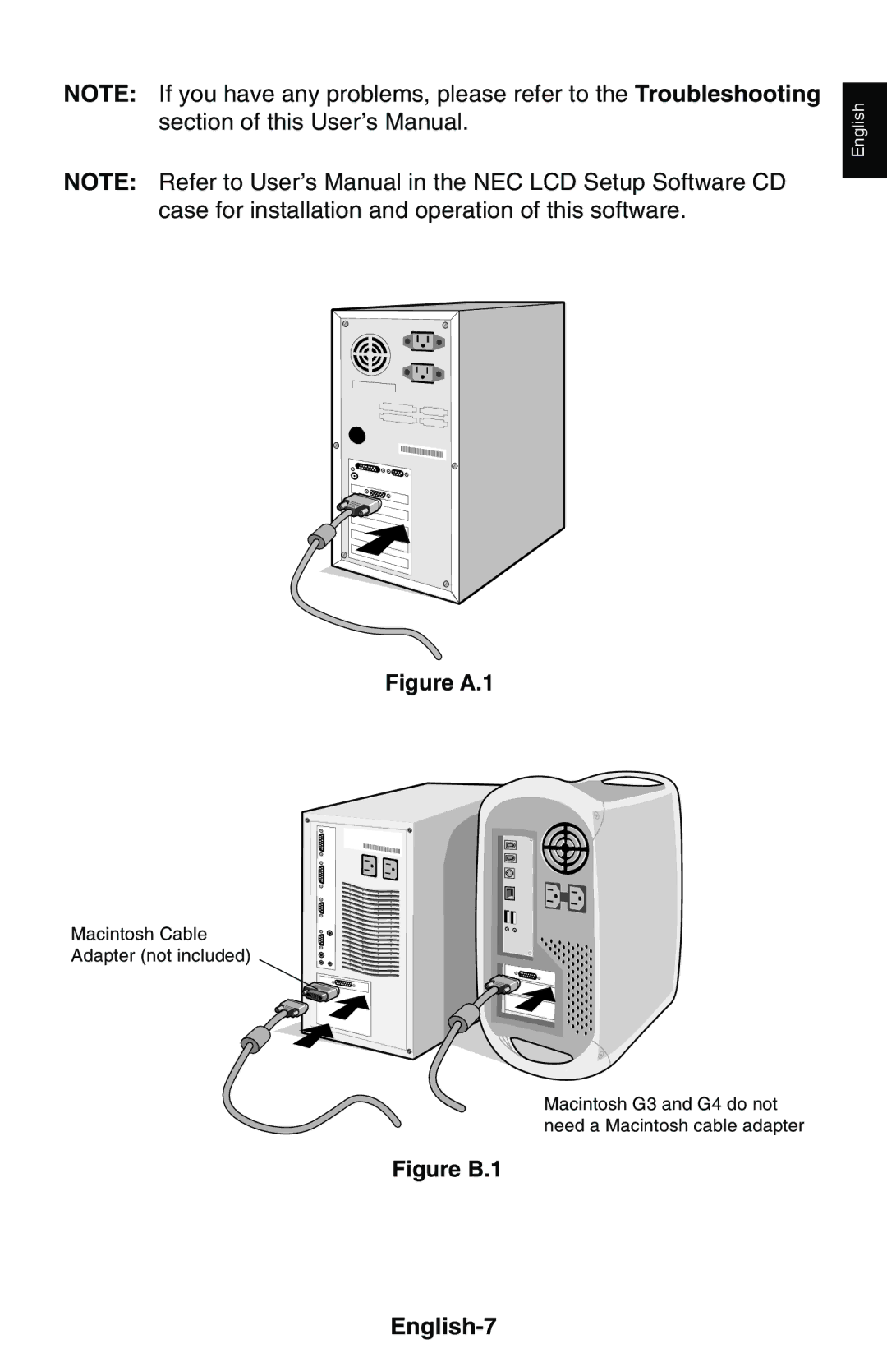 NEC LCD1850E user manual Case for installation and operation of this software, English-7 