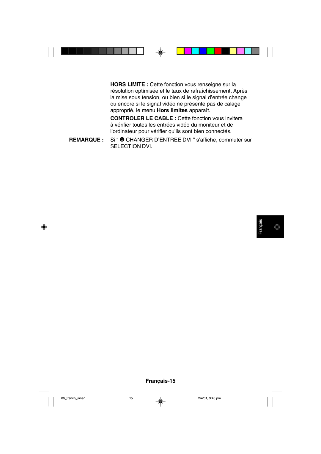 NEC LCD1850X user manual Français-15 